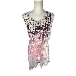 Young Fabulous & Broke Tie Dye Maxi  High Low Size Medium Pink Brwon Tie Midi